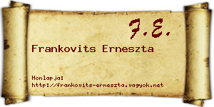 Frankovits Erneszta névjegykártya